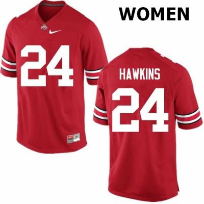 Women's Ohio State Buckeyes #24 Kierre Hawkins Red Nike NCAA College Football Jersey New Release FDO2144VK